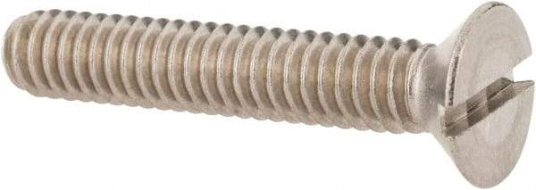 Value Collection - 1/4-20 UNC, 1-1/2" OAL Slotted Drive Machine Screw - Flat Head, Grade 18-8 Stainless Steel, Uncoated, Without Washer - Apex Tool & Supply