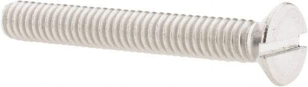 Value Collection - 1/4-20 UNC, 2" OAL Slotted Drive Machine Screw - Flat Head, Grade 18-8 Stainless Steel, Uncoated, Without Washer - Apex Tool & Supply
