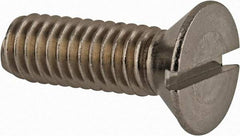 Value Collection - 5/16-18 UNC, 1" OAL Slotted Drive Machine Screw - Flat Head, Grade 18-8 Stainless Steel, Uncoated, Without Washer - Apex Tool & Supply