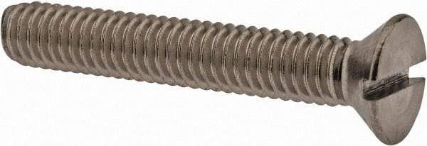 Value Collection - 5/16-18 UNC, 2" OAL Slotted Drive Machine Screw - Flat Head, Grade 18-8 Stainless Steel, Uncoated, Without Washer - Apex Tool & Supply
