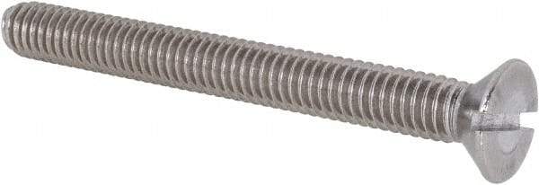 Value Collection - 5/16-18 UNC, 3" OAL Slotted Drive Machine Screw - Flat Head, Grade 18-8 Stainless Steel, Uncoated, Without Washer - Apex Tool & Supply