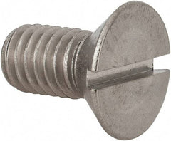 Value Collection - 3/8-16 UNC, 3/4" OAL Slotted Drive Machine Screw - Flat Head, Grade 18-8 Stainless Steel, Uncoated, Without Washer - Apex Tool & Supply