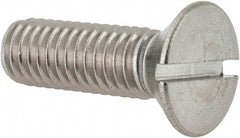 Value Collection - 3/8-16 UNC, 1-1/4" OAL Slotted Drive Machine Screw - Flat Head, Grade 18-8 Stainless Steel, Uncoated, Without Washer - Apex Tool & Supply