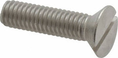 Value Collection - 3/8-16 UNC, 1-1/2" OAL Slotted Drive Machine Screw - Flat Head, Grade 18-8 Stainless Steel, Uncoated, Without Washer - Apex Tool & Supply