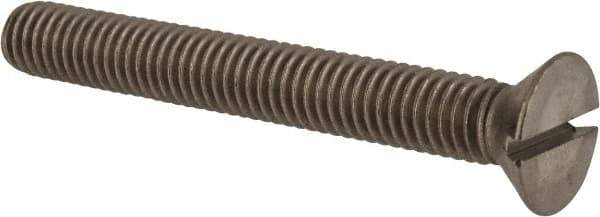 Value Collection - 3/8-16 UNC, 3" OAL Slotted Drive Machine Screw - Flat Head, Grade 18-8 Stainless Steel, Uncoated, Without Washer - Apex Tool & Supply