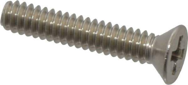 Value Collection - #4-40 UNC, 5/8" OAL Phillips Drive Machine Screw - Flat Head, Grade 18-8 Stainless Steel, Uncoated, Without Washer - Apex Tool & Supply