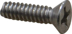 Value Collection - #6-32 UNC, 1/2" OAL Phillips Drive Machine Screw - Flat Head, Grade 18-8 Stainless Steel, Uncoated, Without Washer - Apex Tool & Supply