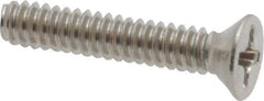 Value Collection - #6-32 UNC, 3/4" OAL Phillips Drive Machine Screw - Flat Head, Grade 18-8 Stainless Steel, Uncoated, Without Washer - Apex Tool & Supply