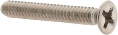 Value Collection - #6-32 UNC, 1" OAL Phillips Drive Machine Screw - Flat Head, Grade 18-8 Stainless Steel, Uncoated, Without Washer - Apex Tool & Supply