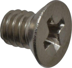 Value Collection - #8-32 UNC, 1/4" OAL Phillips Drive Machine Screw - Flat Head, Grade 18-8 Stainless Steel, Uncoated, Without Washer - Apex Tool & Supply