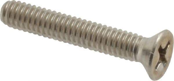 Value Collection - #8-32 UNC, 1" OAL Phillips Drive Machine Screw - Flat Head, Grade 18-8 Stainless Steel, Uncoated, Without Washer - Apex Tool & Supply