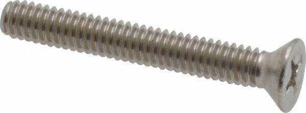 Value Collection - #8-32 UNC, 1-1/4" OAL Phillips Drive Machine Screw - Flat Head, Grade 18-8 Stainless Steel, Uncoated, Without Washer - Apex Tool & Supply