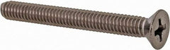 Value Collection - #8-32 UNC, 1-1/2" OAL Phillips Drive Machine Screw - Flat Head, Grade 18-8 Stainless Steel, Uncoated, Without Washer - Apex Tool & Supply