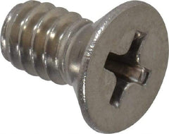 Value Collection - #10-24 UNC, 3/8" OAL Phillips Drive Machine Screw - Flat Head, Grade 18-8 Stainless Steel, Uncoated, Without Washer - Apex Tool & Supply