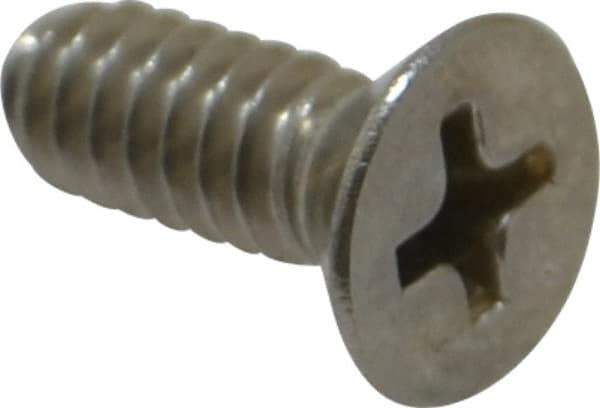 Value Collection - #10-24 UNC, 1/2" OAL Phillips Drive Machine Screw - Flat Head, Grade 18-8 Stainless Steel, Uncoated, Without Washer - Apex Tool & Supply