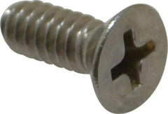 Value Collection - #10-24 UNC, 1/2" OAL Phillips Drive Machine Screw - Flat Head, Grade 18-8 Stainless Steel, Uncoated, Without Washer - Apex Tool & Supply
