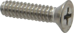 Value Collection - #10-24 UNC, 3/4" OAL Phillips Drive Machine Screw - Flat Head, Grade 18-8 Stainless Steel, Uncoated, Without Washer - Apex Tool & Supply