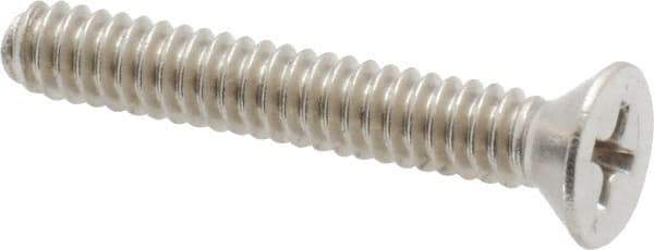 Value Collection - #10-24 UNC, 1-1/4" OAL Phillips Drive Machine Screw - Flat Head, Grade 18-8 Stainless Steel, Uncoated, Without Washer - Apex Tool & Supply
