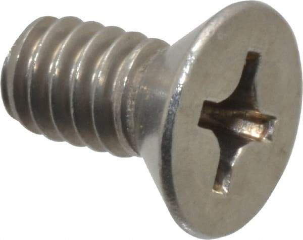 Value Collection - 1/4-20 UNC, 1/2" OAL Phillips Drive Machine Screw - Flat Head, Grade 18-8 Stainless Steel, Uncoated, Without Washer - Apex Tool & Supply