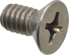 Value Collection - 1/4-20 UNC, 1/2" OAL Phillips Drive Machine Screw - Flat Head, Grade 18-8 Stainless Steel, Uncoated, Without Washer - Apex Tool & Supply