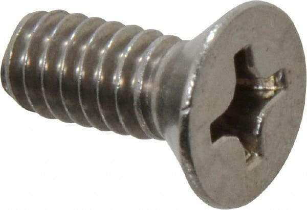 Value Collection - 1/4-20 UNC, 5/8" OAL Phillips Drive Machine Screw - Flat Head, Grade 18-8 Stainless Steel, Uncoated, Without Washer - Apex Tool & Supply