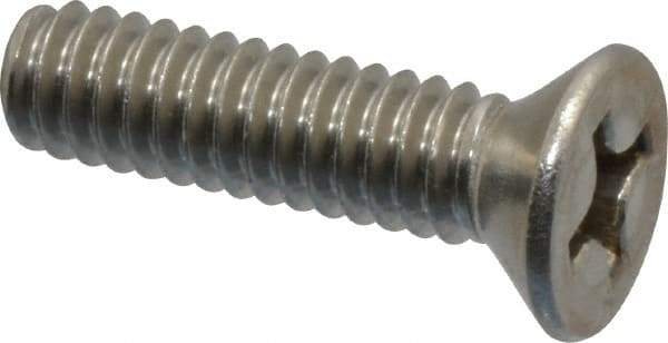 Value Collection - 1/4-20 UNC, 1" OAL Phillips Drive Machine Screw - Flat Head, Grade 18-8 Stainless Steel, Uncoated, Without Washer - Apex Tool & Supply