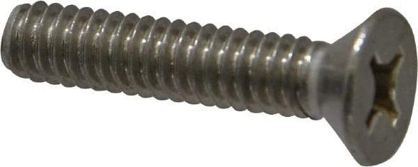Value Collection - 1/4-20 UNC, 1-1/4" OAL Phillips Drive Machine Screw - Flat Head, Grade 18-8 Stainless Steel, Uncoated, Without Washer - Apex Tool & Supply