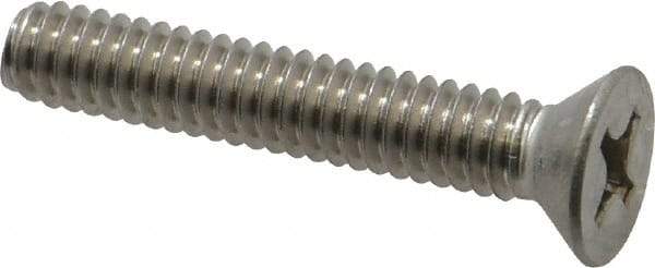 Value Collection - 1/4-20 UNC, 1-1/2" OAL Phillips Drive Machine Screw - Flat Head, Grade 18-8 Stainless Steel, Uncoated, Without Washer - Apex Tool & Supply