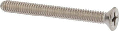 Value Collection - 1/4-20 UNC, 2-1/2" OAL Phillips Drive Machine Screw - Flat Head, Grade 18-8 Stainless Steel, Uncoated, Without Washer - Apex Tool & Supply