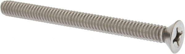 Value Collection - 1/4-20 UNC, 3" OAL Phillips Drive Machine Screw - Flat Head, Grade 18-8 Stainless Steel, Uncoated, Without Washer - Apex Tool & Supply