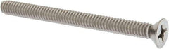 Value Collection - 1/4-20 UNC, 3" OAL Phillips Drive Machine Screw - Flat Head, Grade 18-8 Stainless Steel, Uncoated, Without Washer - Apex Tool & Supply