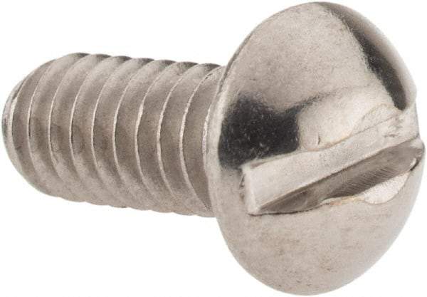 Value Collection - #12-24 UNC, 1/2" Length Under Head Slotted Drive Machine Screw - Round Head, Grade 18-8 Stainless Steel, Uncoated, Without Washer - Apex Tool & Supply