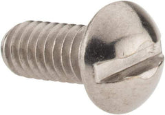 Value Collection - #12-24 UNC, 1/2" Length Under Head Slotted Drive Machine Screw - Round Head, Grade 18-8 Stainless Steel, Uncoated, Without Washer - Apex Tool & Supply