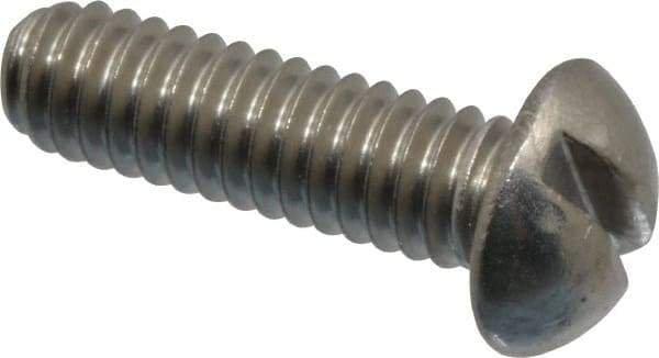 Value Collection - #12-24 UNC, 3/4" Length Under Head Slotted Drive Machine Screw - Round Head, Grade 18-8 Stainless Steel, Uncoated, Without Washer - Apex Tool & Supply