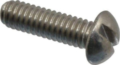 Value Collection - #12-24 UNC, 3/4" Length Under Head Slotted Drive Machine Screw - Round Head, Grade 18-8 Stainless Steel, Uncoated, Without Washer - Apex Tool & Supply