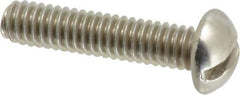 Value Collection - #12-24 UNC, 1" Length Under Head Slotted Drive Machine Screw - Round Head, Grade 18-8 Stainless Steel, Uncoated, Without Washer - Apex Tool & Supply