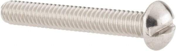 Value Collection - #12-24 UNC, 1-1/2" Length Under Head Slotted Drive Machine Screw - Round Head, Grade 18-8 Stainless Steel, Uncoated, Without Washer - Apex Tool & Supply