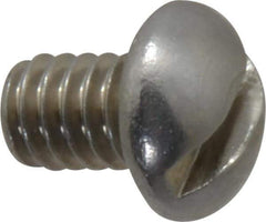 Value Collection - 1/4-20 UNC, 3/8" Length Under Head Slotted Drive Machine Screw - Round Head, Grade 18-8 Stainless Steel, Uncoated, Without Washer - Apex Tool & Supply