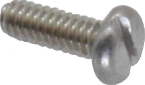 Value Collection - #2-56 UNC, 1/4" Length Under Head Slotted Drive Machine Screw - Pan Head, Grade 18-8 Stainless Steel, Uncoated, Without Washer - Apex Tool & Supply