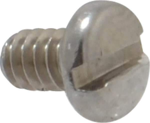 Value Collection - #4-40 UNC, 3/16" Length Under Head Slotted Drive Machine Screw - Pan Head, Grade 18-8 Stainless Steel, Uncoated, Without Washer - Apex Tool & Supply