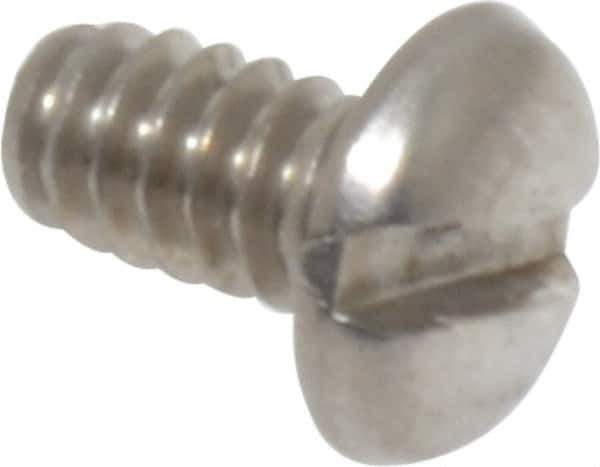 Value Collection - #6-32 UNC, 1/4" Length Under Head Slotted Drive Machine Screw - Pan Head, Grade 18-8 Stainless Steel, Uncoated, Without Washer - Apex Tool & Supply