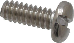 Value Collection - #6-32 UNC, 3/8" Length Under Head Slotted Drive Machine Screw - Pan Head, Grade 18-8 Stainless Steel, Uncoated, Without Washer - Apex Tool & Supply