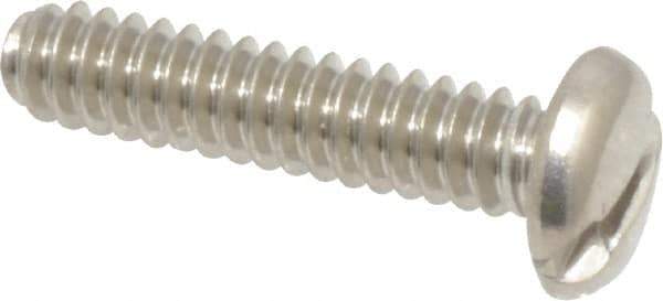 Value Collection - #6-32 UNC, 5/8" Length Under Head Slotted Drive Machine Screw - Pan Head, Grade 18-8 Stainless Steel, Uncoated, Without Washer - Apex Tool & Supply
