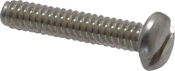 Value Collection - #6-32 UNC, 3/4" Length Under Head Slotted Drive Machine Screw - Pan Head, Grade 18-8 Stainless Steel, Uncoated, Without Washer - Apex Tool & Supply