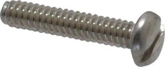 Value Collection - #6-32 UNC, 3/4" Length Under Head Slotted Drive Machine Screw - Pan Head, Grade 18-8 Stainless Steel, Uncoated, Without Washer - Apex Tool & Supply
