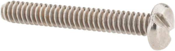 Value Collection - #6-32 UNC, 1" Length Under Head Slotted Drive Machine Screw - Pan Head, Grade 18-8 Stainless Steel, Uncoated, Without Washer - Apex Tool & Supply