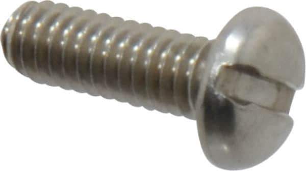 Value Collection - #8-32 UNC, 1/2" Length Under Head Slotted Drive Machine Screw - Pan Head, Grade 18-8 Stainless Steel, Uncoated, Without Washer - Apex Tool & Supply
