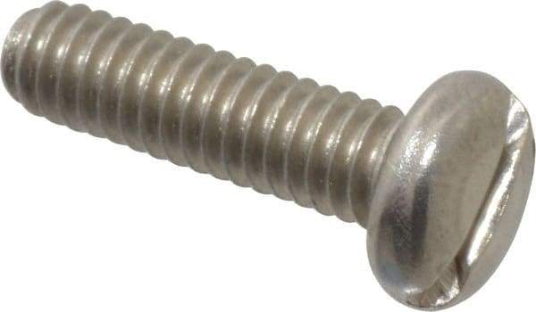 Value Collection - #8-32 UNC, 5/8" Length Under Head Slotted Drive Machine Screw - Pan Head, Grade 18-8 Stainless Steel, Uncoated, Without Washer - Apex Tool & Supply