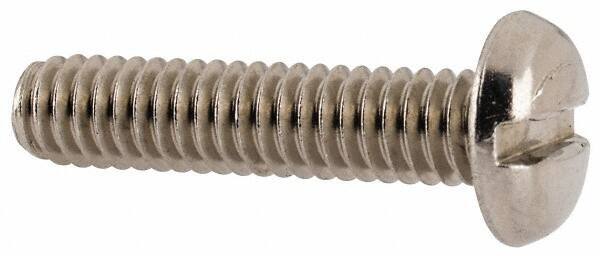 Value Collection - #8-32 UNC, 3/4" Length Under Head Slotted Drive Machine Screw - Pan Head, Grade 18-8 Stainless Steel, Uncoated, Without Washer - Apex Tool & Supply