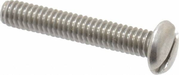 Value Collection - #8-32 UNC, 1" Length Under Head Slotted Drive Machine Screw - Pan Head, Grade 18-8 Stainless Steel, Uncoated, Without Washer - Apex Tool & Supply